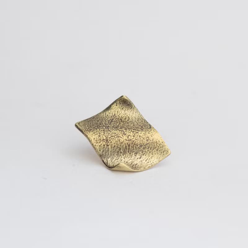 【soid Studio適品】黃銅耳飾-皺皺的紙