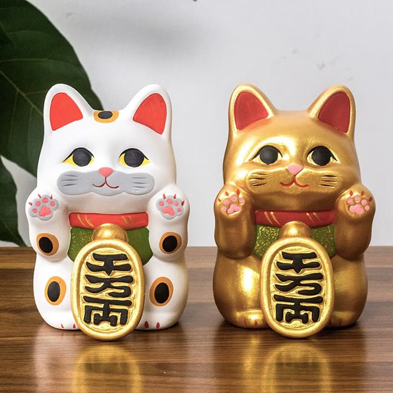 日本京都龍虎作千萬兩吸窗賣萌招財貓  居家室內桌面擺件開業送禮