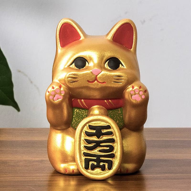 日本京都龍虎作千萬兩吸窗賣萌招財貓  居家室內桌面擺件開業送禮