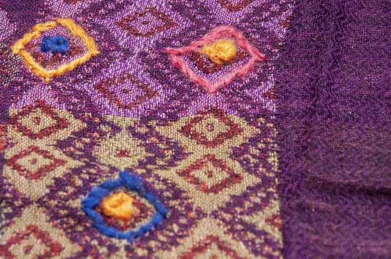喀什米爾Cashmere/水煮羊毛披肩/針織圍巾/刺繡圍巾/羊絨披巾-花