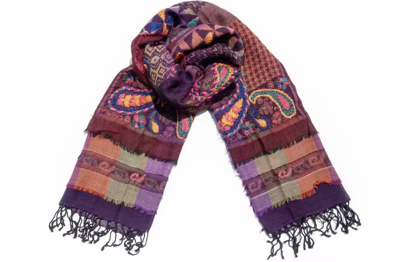 喀什米爾Cashmere/水煮羊毛披肩/針織圍巾/刺繡圍巾/羊絨披巾-花