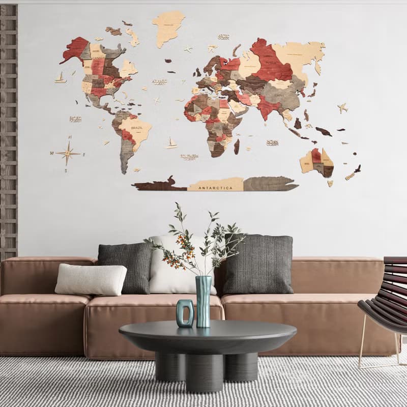 World Map, Wooden Wall Map, Housewarming Gift World Map by Enjoy The Wood