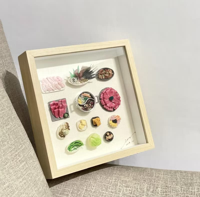 袖珍黏土食物 鴛鴦火鍋組 手作食玩