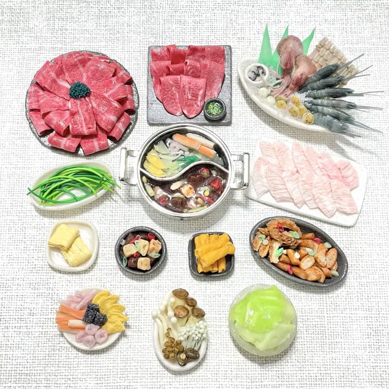 袖珍黏土食物 鴛鴦火鍋組 手作食玩