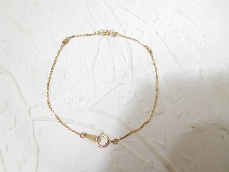 純14K金圓珍珠k金球手鍊