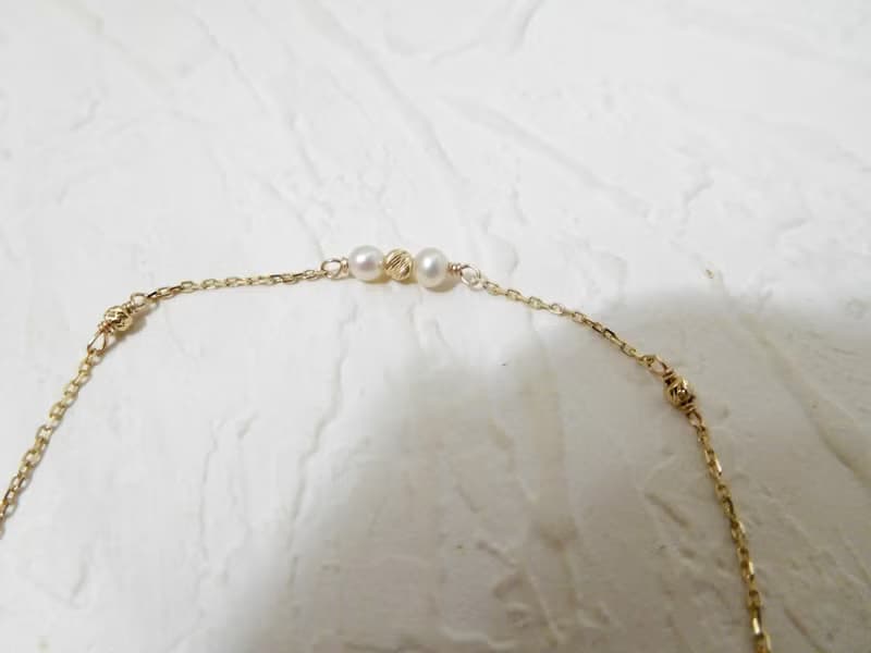 純14K金圓珍珠k金球手鍊