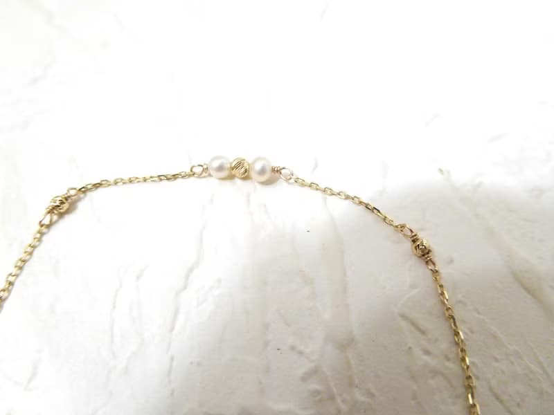 純14K金圓珍珠k金球手鍊