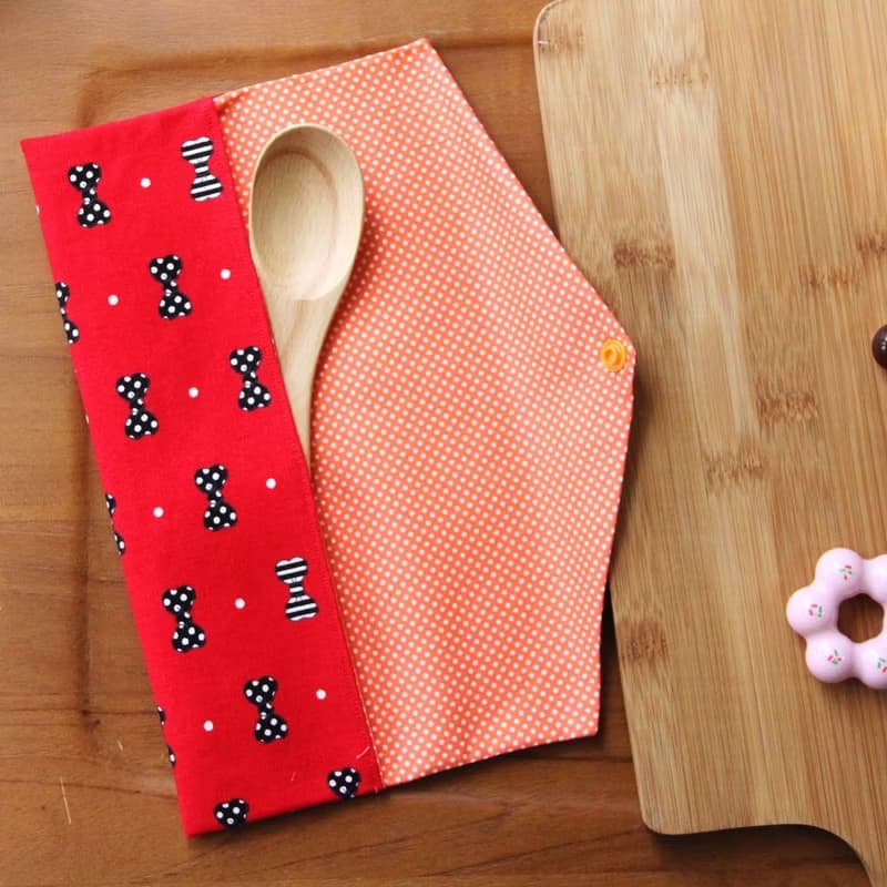 文青風環保筷袋 ~甜心女孩 紅 收納包.環保筷袋.手作餐具袋