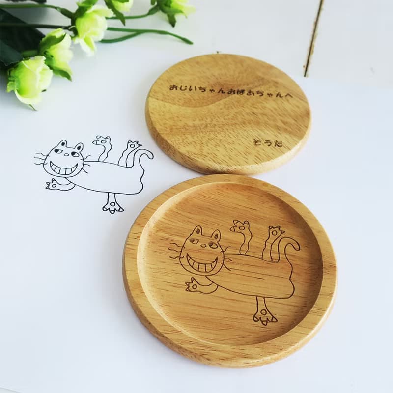 子供の絵が作品へ 子どもの絵 コースター 送料無料 名入れ メッセージ