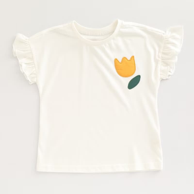 BIR 鬱金香刺繡棉T