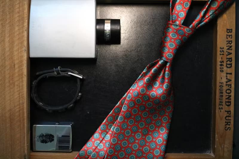 紅色復古花紋領帶老花真絲necktie