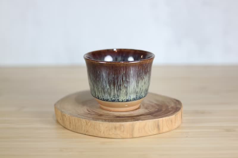 【送禮好物】70ml 森林 天目釉 日式手工小茶杯 葉政豪作品