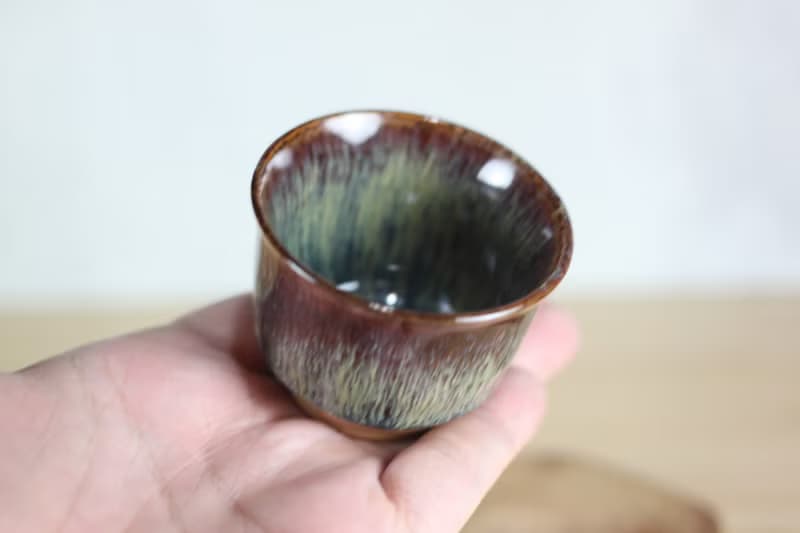 【送禮好物】70ml 森林 天目釉 日式手工小茶杯 葉政豪作品