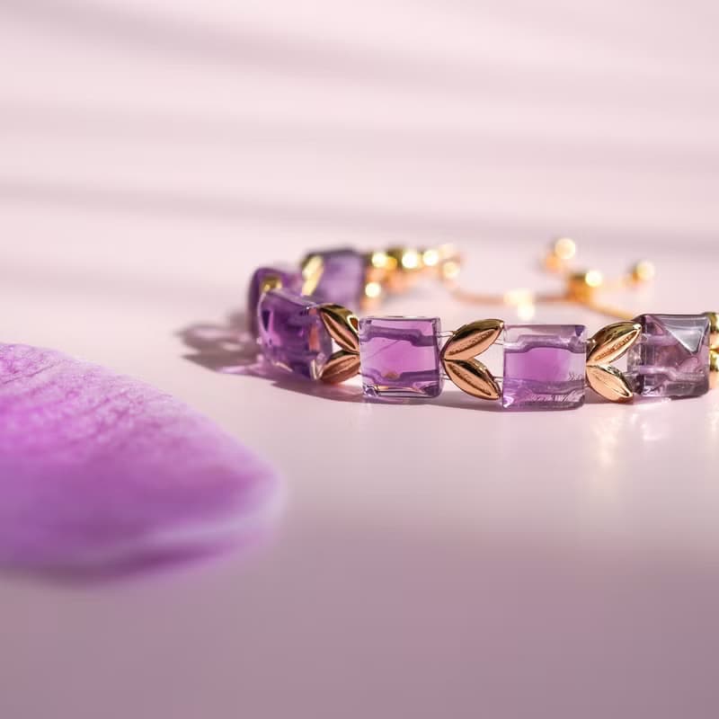 金字塔巴西紫水晶925純銀手排手鍊