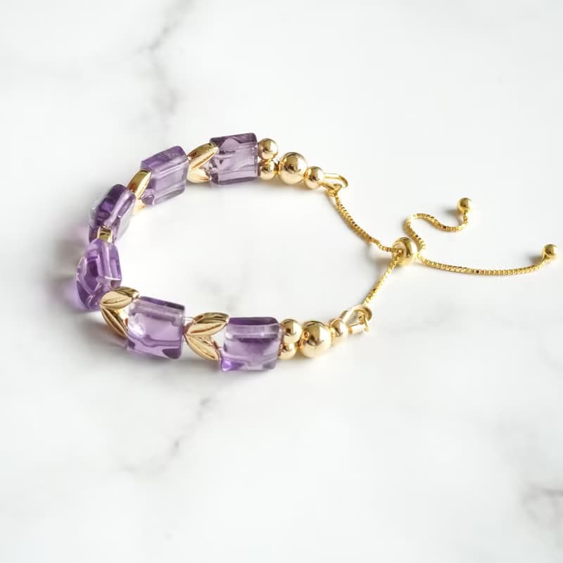 金字塔巴西紫水晶925純銀手排手鍊