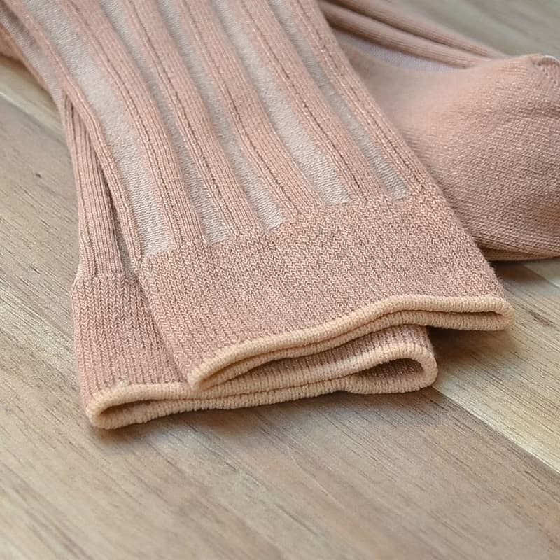 乾燥感・機能美學羅紋襪∣抑菌∣蜜橙色∣22-26 cm∣雙針筒・MIT