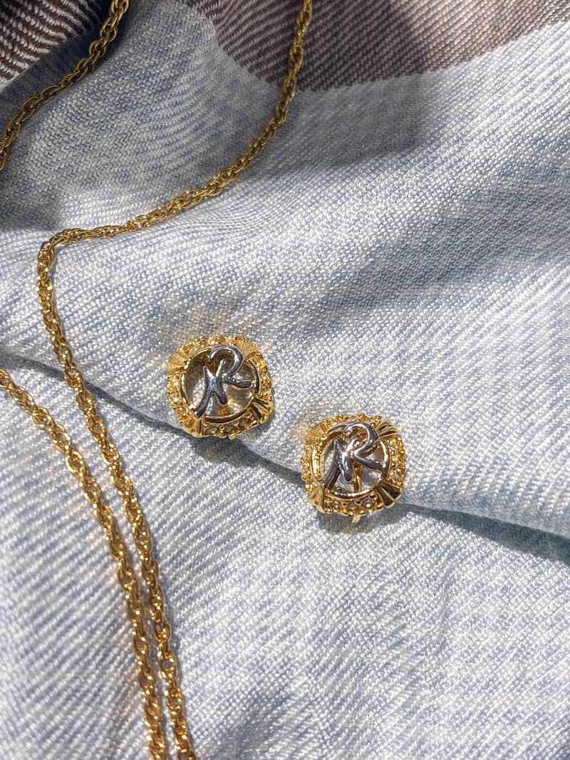 Nina Ricci 方圓 經典logo套組 耳環項鍊－歐美古董首飾 Vintage