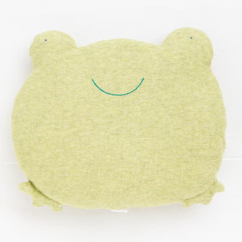 【Pinkoi限定】ギフトセットKA-2 かえるコレクション 100%オーガニックコットン スタイ ガラガラ だっこ枕 3点セット 出産のお祝いに 日本製