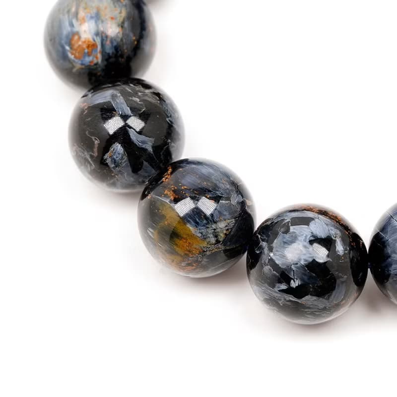 【正佳珠寶】彼得石 油畫藍 18mm 彼得石手珠