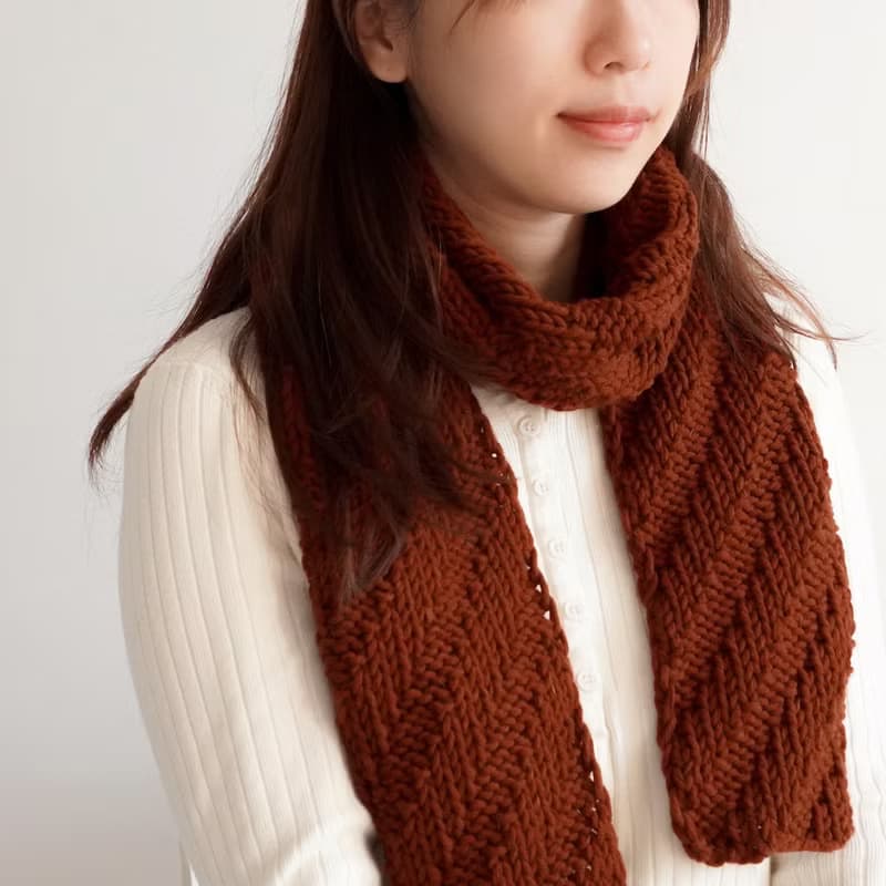 【體驗】【台北棒針編織】暖暮斜紋圍巾 / 毛線編織體驗