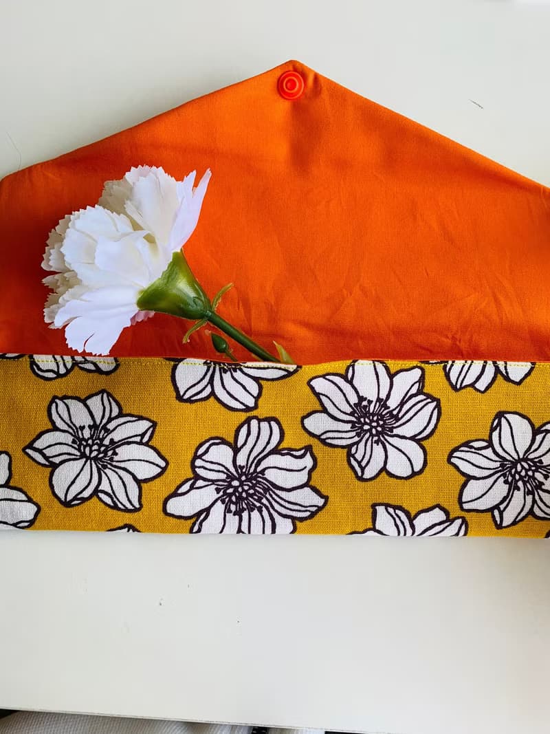 文青風環保筷袋  風情萬種 黃  手作餐具袋.交換禮物.