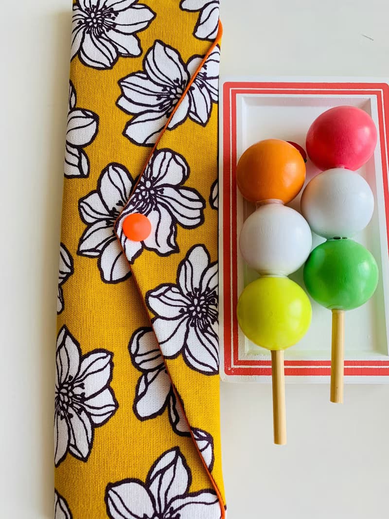 文青風環保筷袋  風情萬種 黃  手作餐具袋.交換禮物.