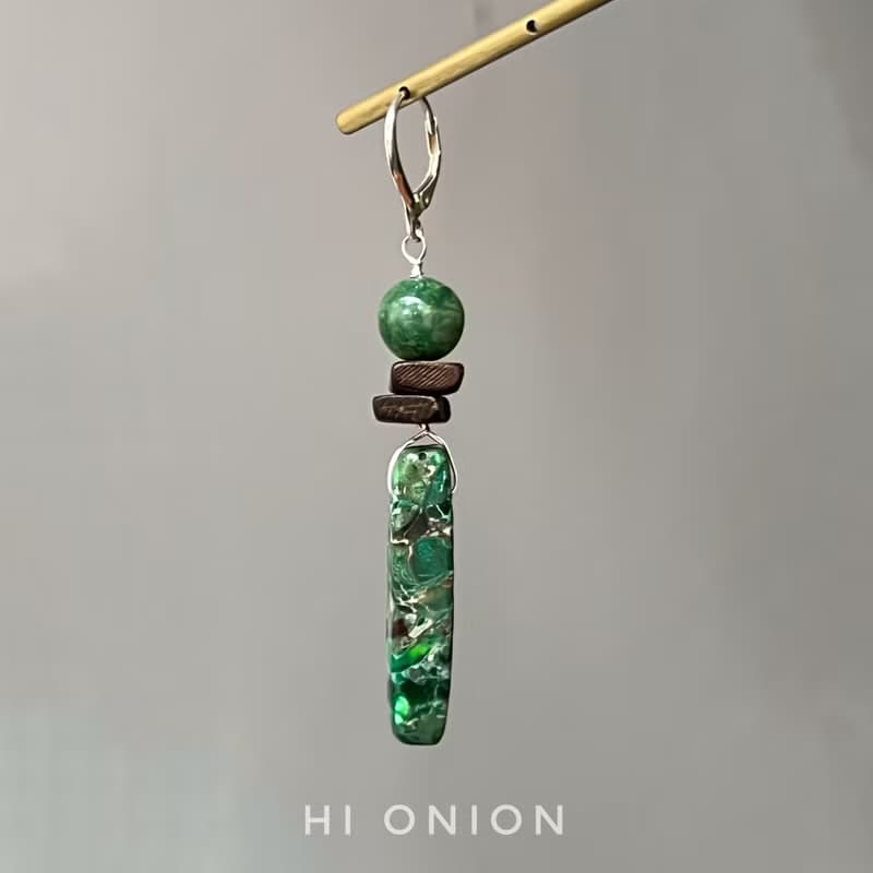 Hi Onion原創設計小眾天然石手工純銀耳扣男女復古耳夾耳環