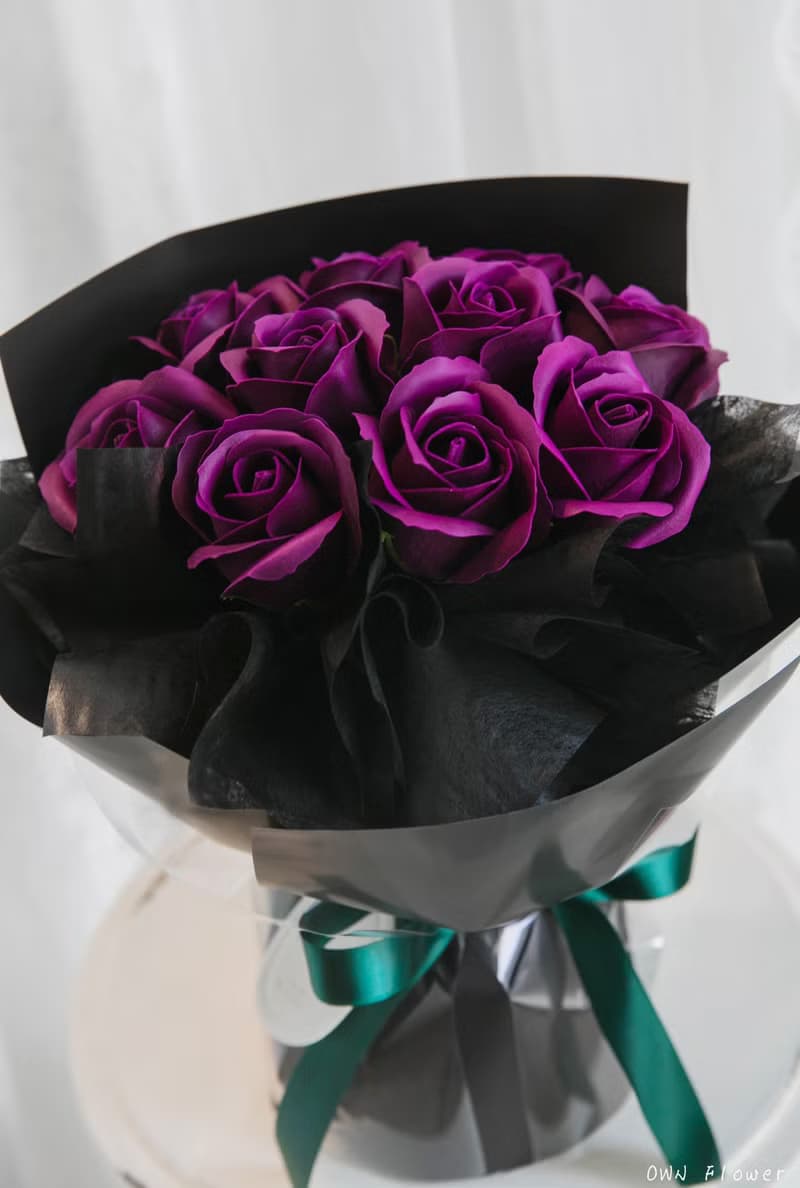 紫玫瑰花束/香皂花束/生日花束/情人節花束/告白小花束/永生花束