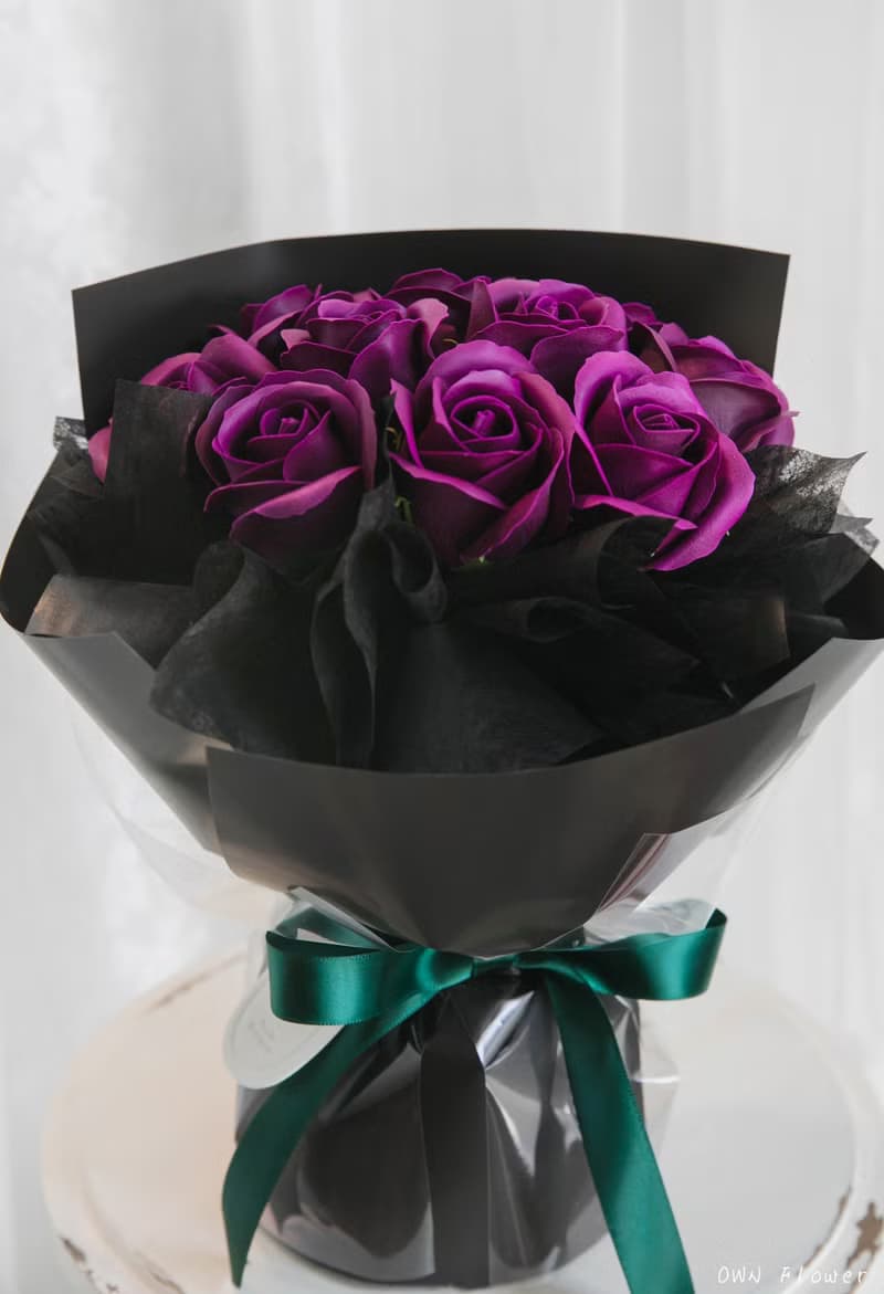 紫玫瑰花束/香皂花束/生日花束/情人節花束/告白小花束/永生花束