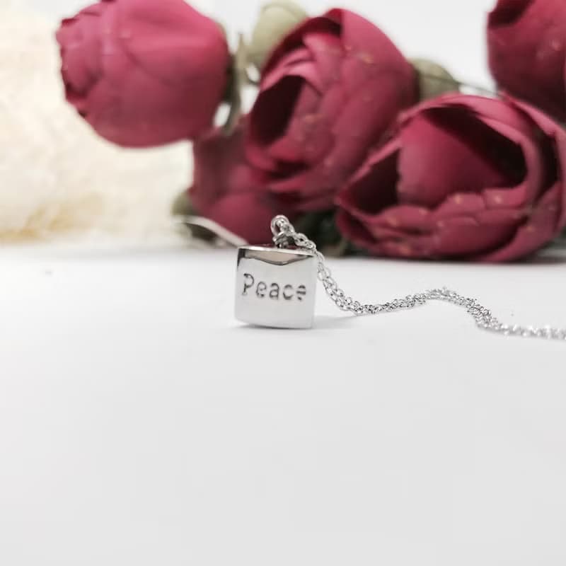 純銀項鍊 Peace Paz 平安 和平鴿 字母款信仰項鍊 極細鎖骨鍊