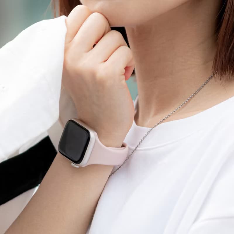Apple Watch 44/45/46/49mm 仕女矽膠雙扣錶帶