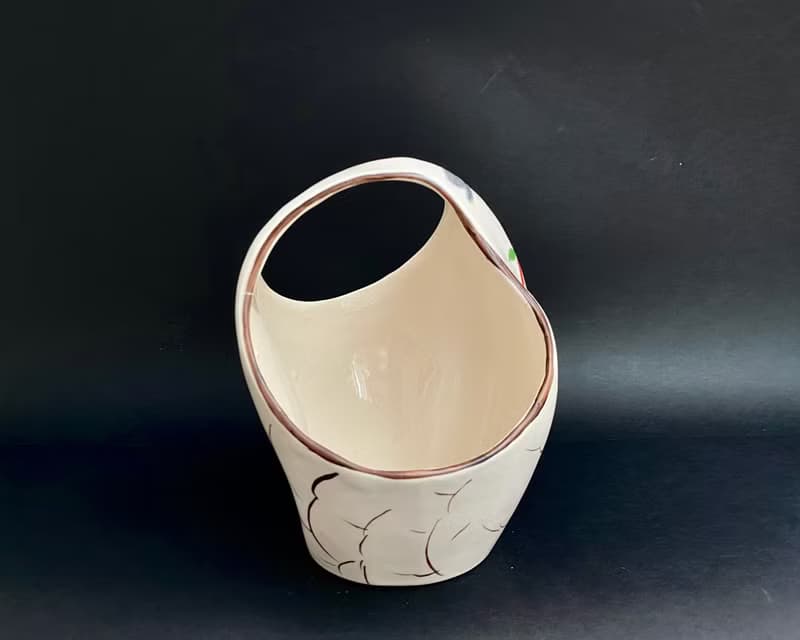 帶有花卉裝飾的復古花瓶 Laeken ART DECO 白金鍍金比利時 1950