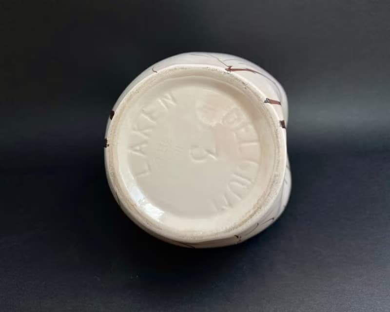 帶有花卉裝飾的復古花瓶 Laeken ART DECO 白金鍍金比利時 1950