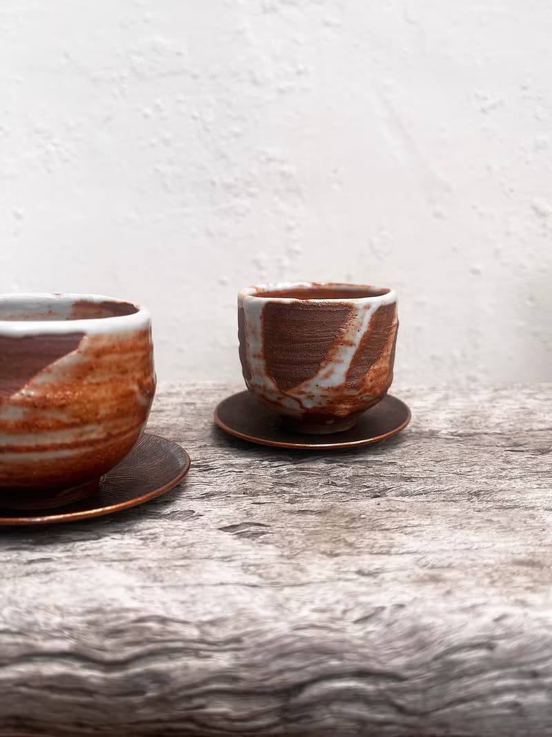 志野 茶杯 兩入 | 陶器皿