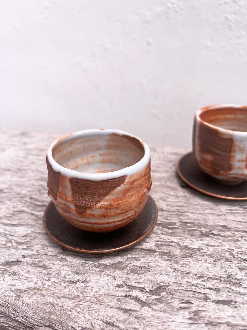志野 茶杯 兩入 | 陶器皿