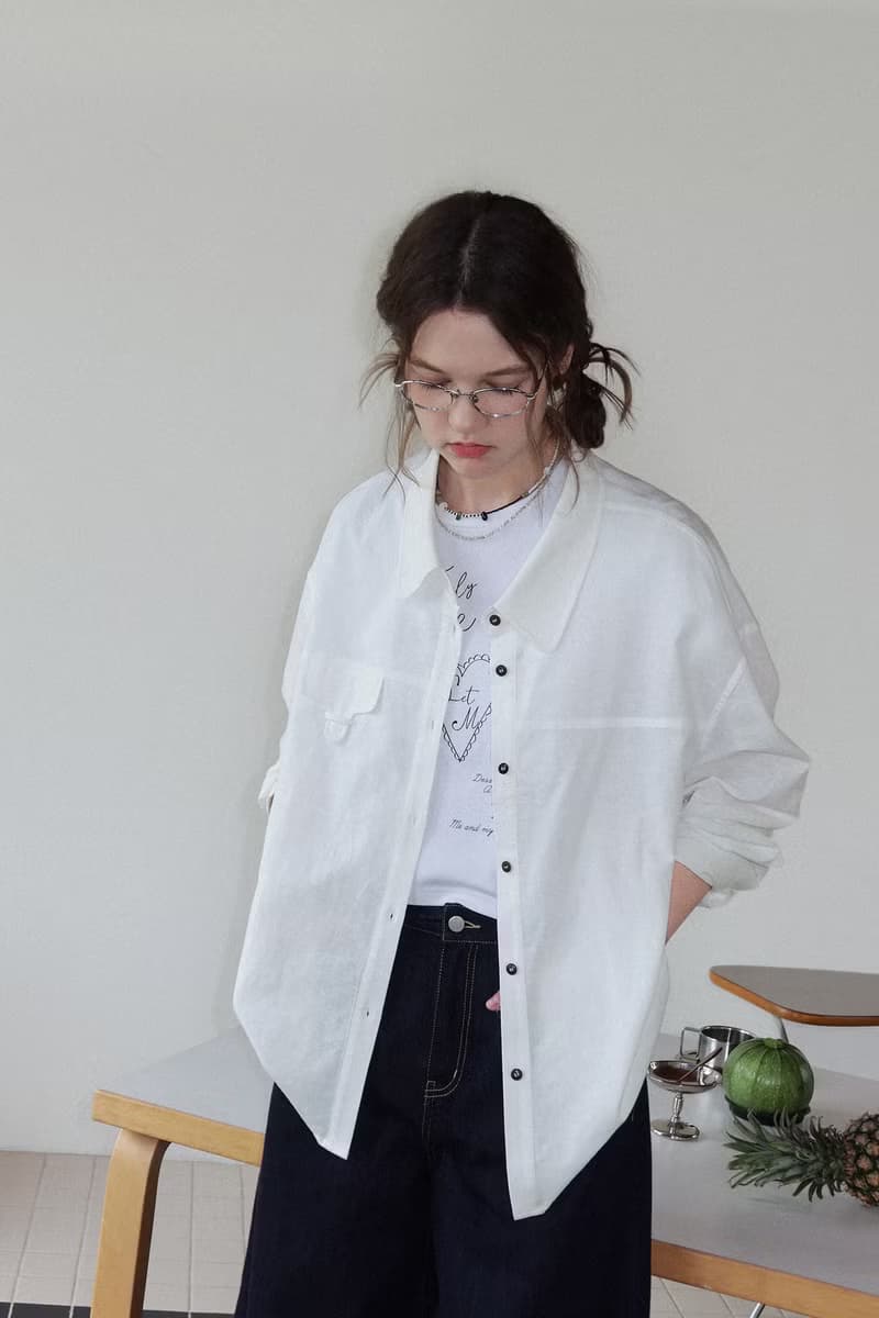 北歐清冷系 亞麻棉隨性襯衫