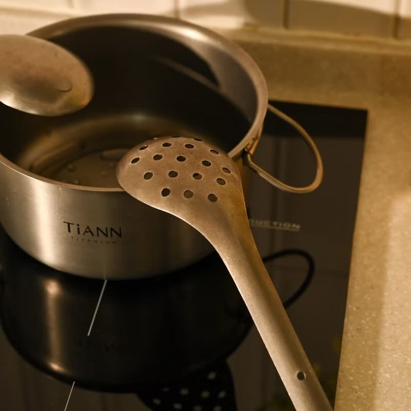 【火鍋/露營必備】任選2入│純鈦 湯勺+漏勺 (永不發霉/無塗層)