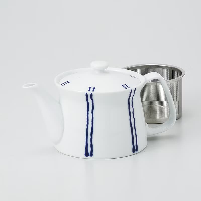 日本西海藍條紋陶磁茶壺(straip(B) Tea SS pot)-400ml