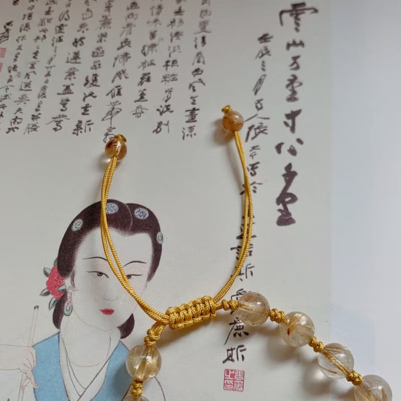 手作 金雁城。天然鈦晶復古編織手鏈 瑪瑙桶珠紫水晶手繩中式禪意