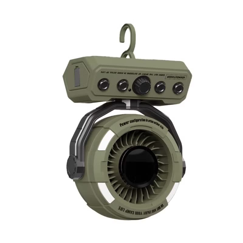 ADAMOUTDOOR 無線DC充電式照明擺頭循環扇 (3色可選)