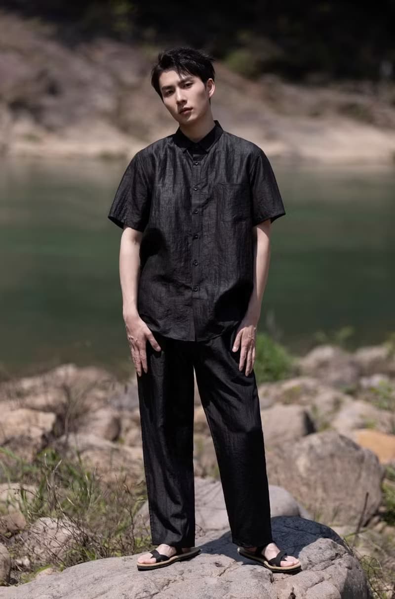新中式極簡 黑龜香云紗短袖真絲襯衫