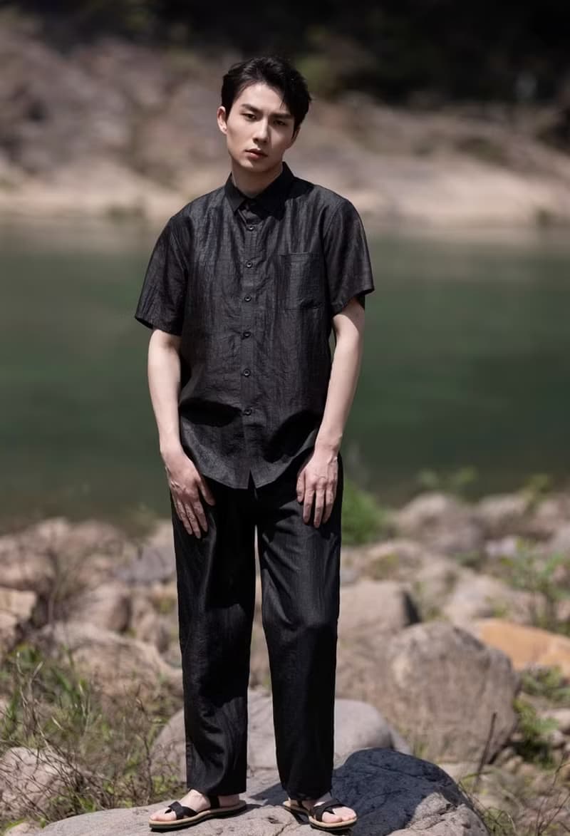 新中式極簡 黑龜香云紗短袖真絲襯衫