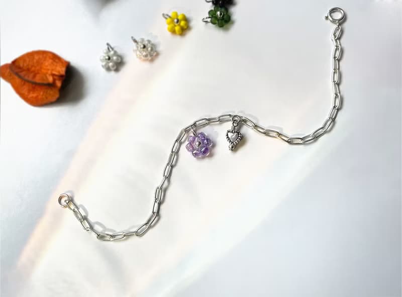 Found.Myth 純銀小花墜飾手鏈 925純銀 可換花墜飾顏色 可碰水