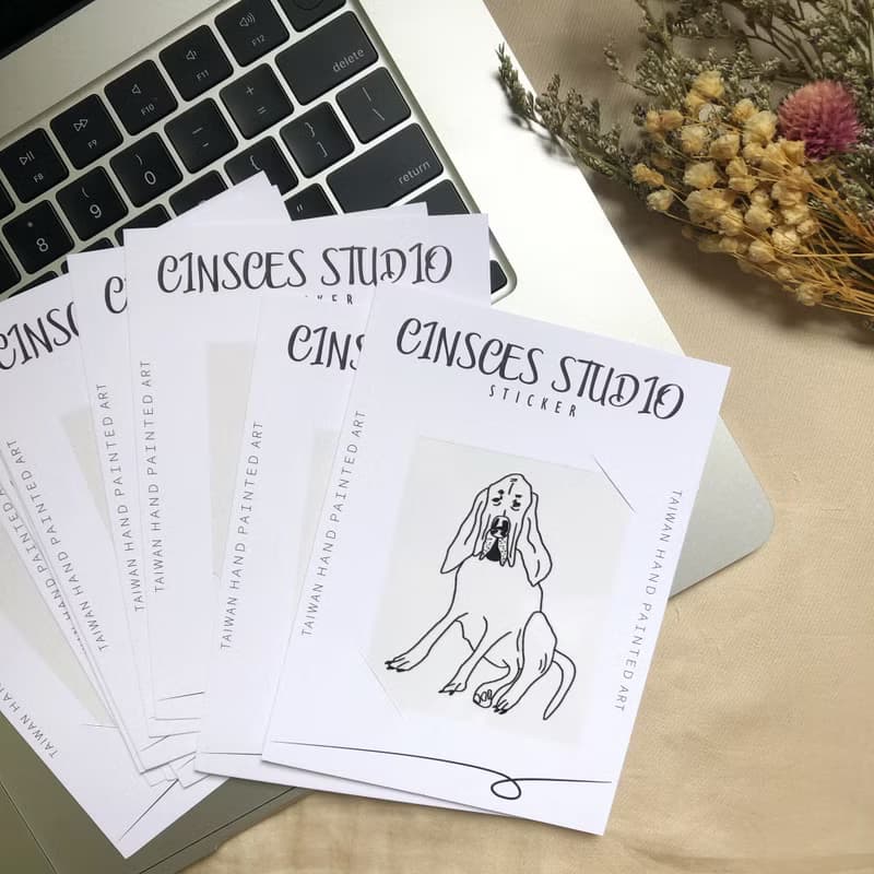水晶轉印貼紙 手繪狗狗插畫   筆電 行李箱 水壺貼紙 貼紙