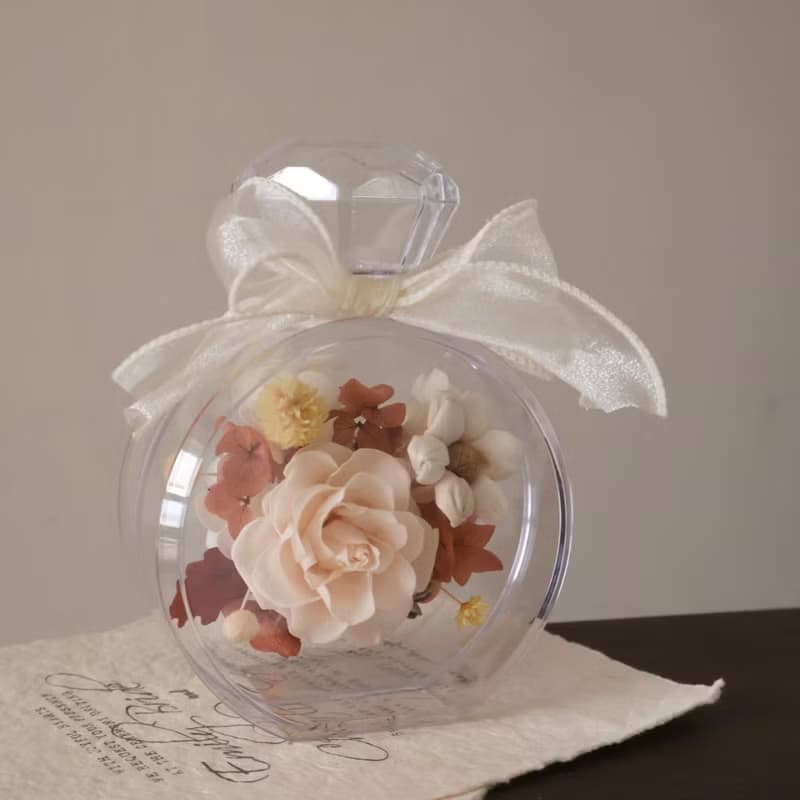 秋色永生玫瑰香水瓶擺設 情人節禮物 開幕盆花 居家擺設 送禮