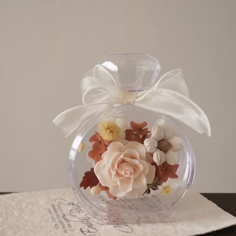 秋色永生玫瑰香水瓶擺設 情人節禮物 開幕盆花 居家擺設 送禮