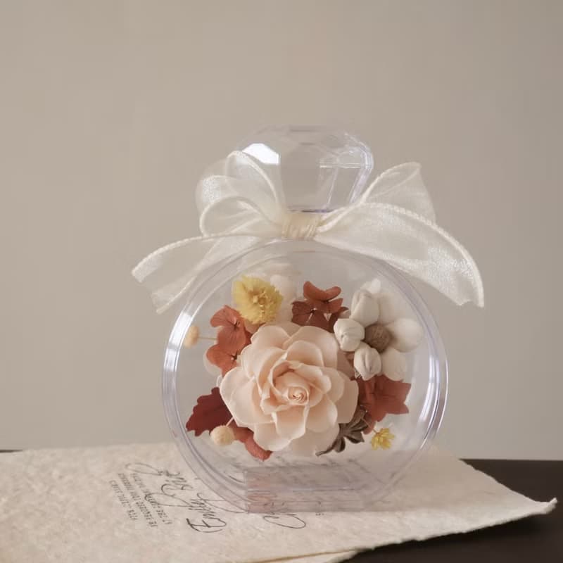 秋色永生玫瑰香水瓶擺設 情人節禮物 開幕盆花 居家擺設 送禮