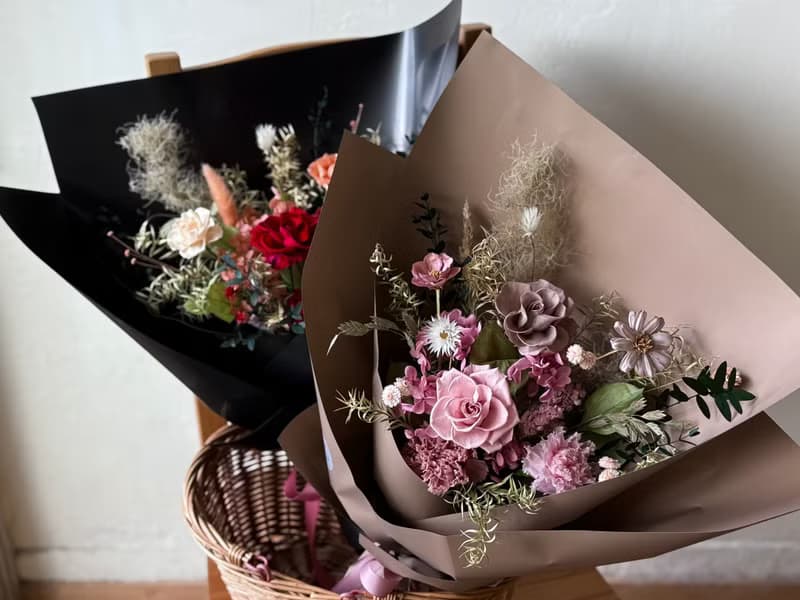 艸心—花園系列—咖啡粉 永生花束