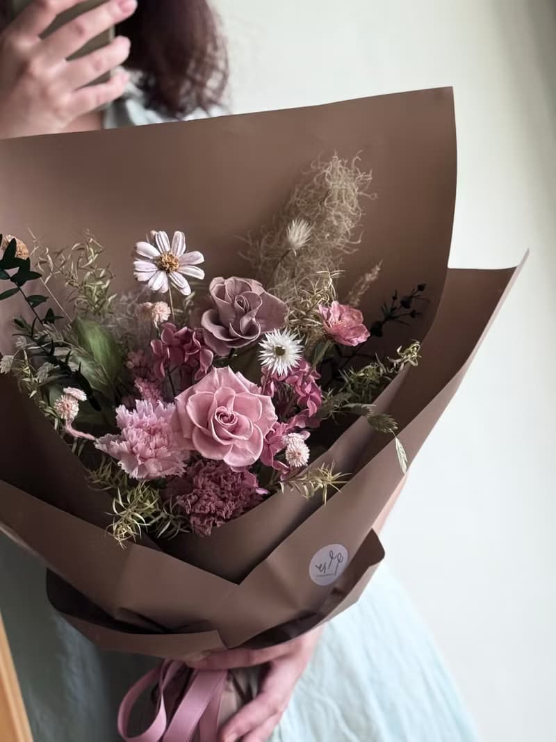 艸心—花園系列—咖啡粉 永生花束