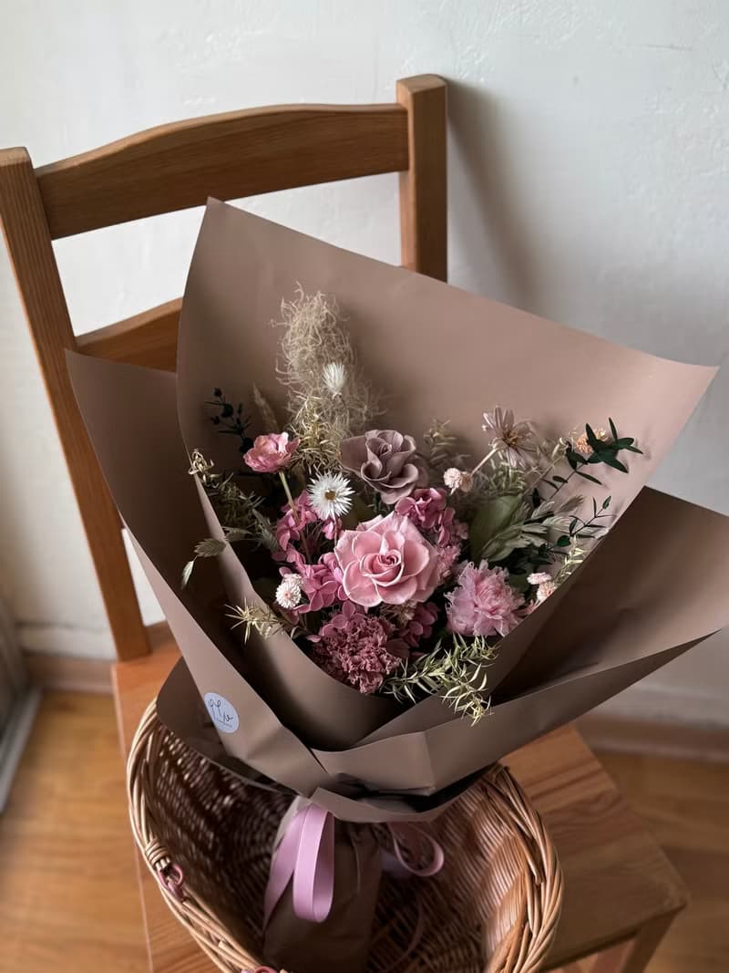 艸心—花園系列—咖啡粉 永生花束